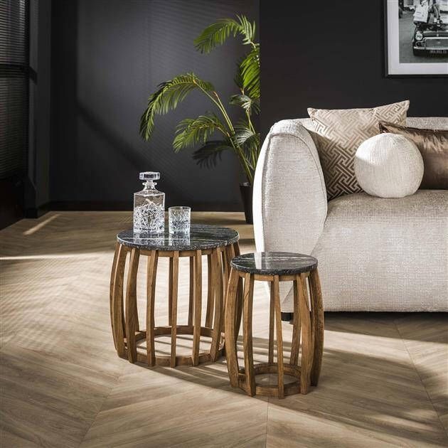 BelaLuz Bijzettafel Scuro 2-set