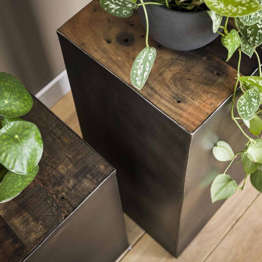BelaLuz Bloementafel Mars 70 cm hardhout