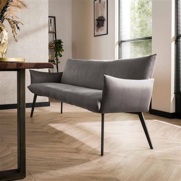 BelaLuz Eetkamerbank Fancy Antraciet velour
