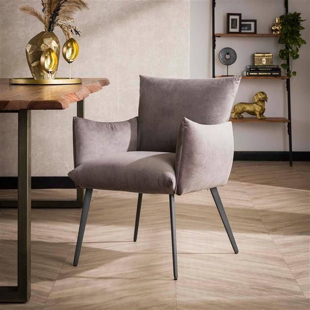 BelaLuz Eetkamerstoel Fancy Antraciet velour