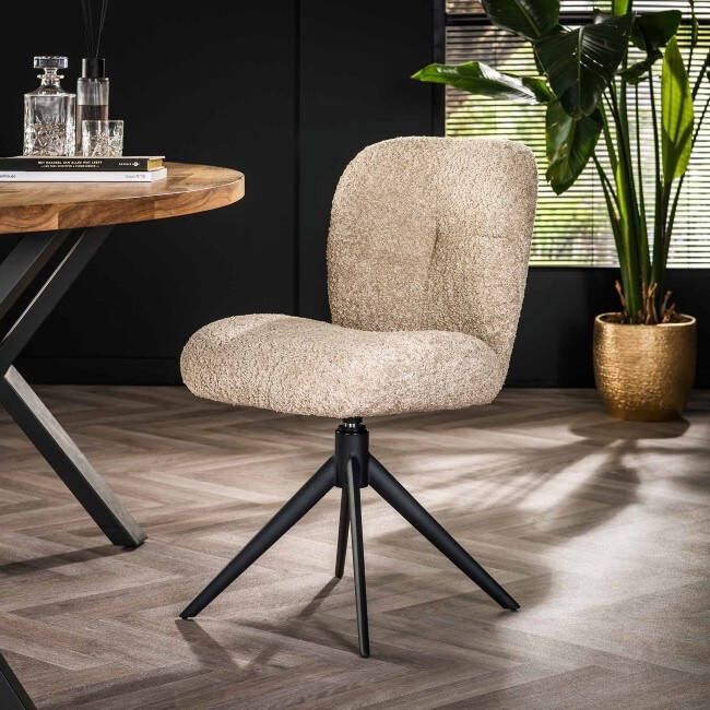 BelaLuz Eetkamerstoel Giro zandkleur boucle
