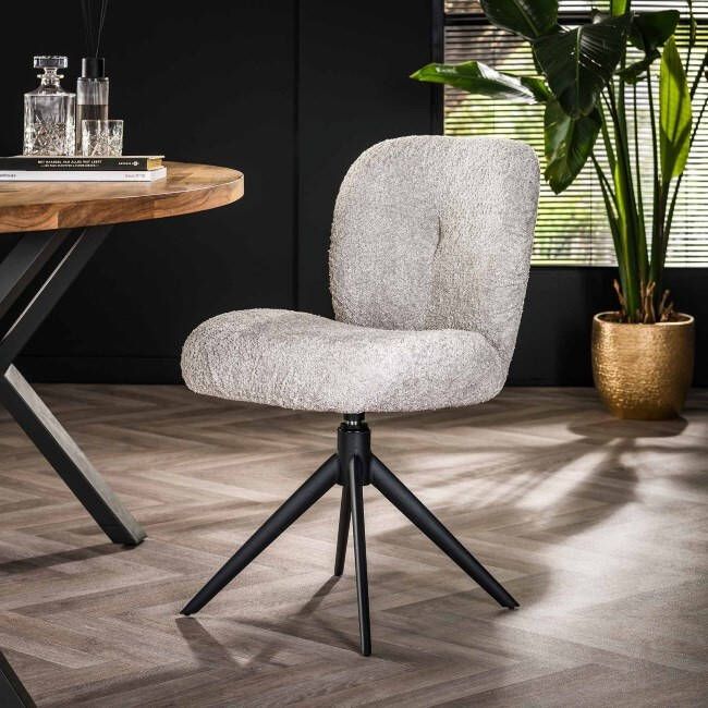 BelaLuz Eetkamerstoel Giro zilver boucle