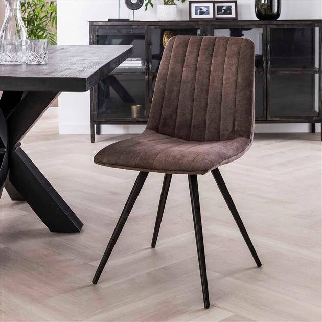 BelaLuz Eetkamerstoel Lilo velvet taupe velours