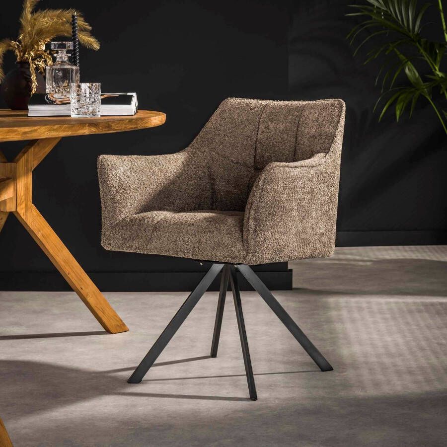 BelaLuz Eetkamerstoel Turn Taupe boucle