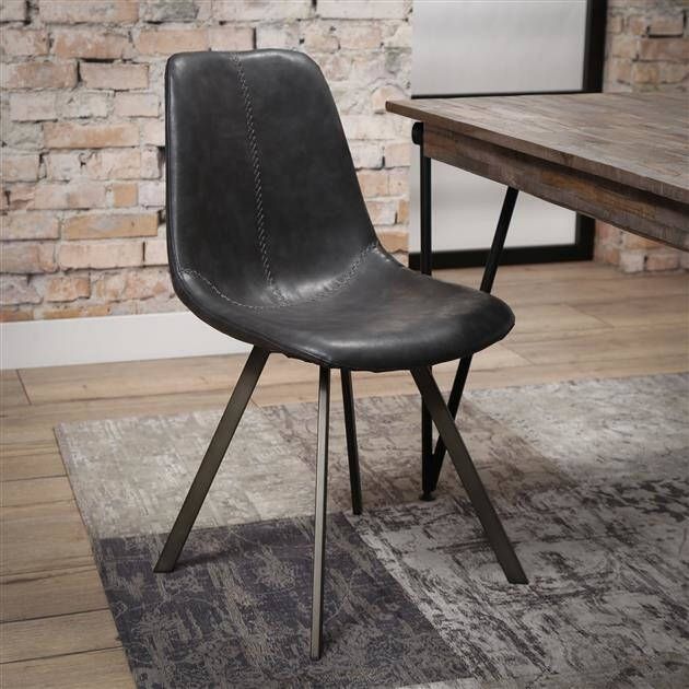 BelaLuz Eetkamerstoel Vico plat frame PU zwart