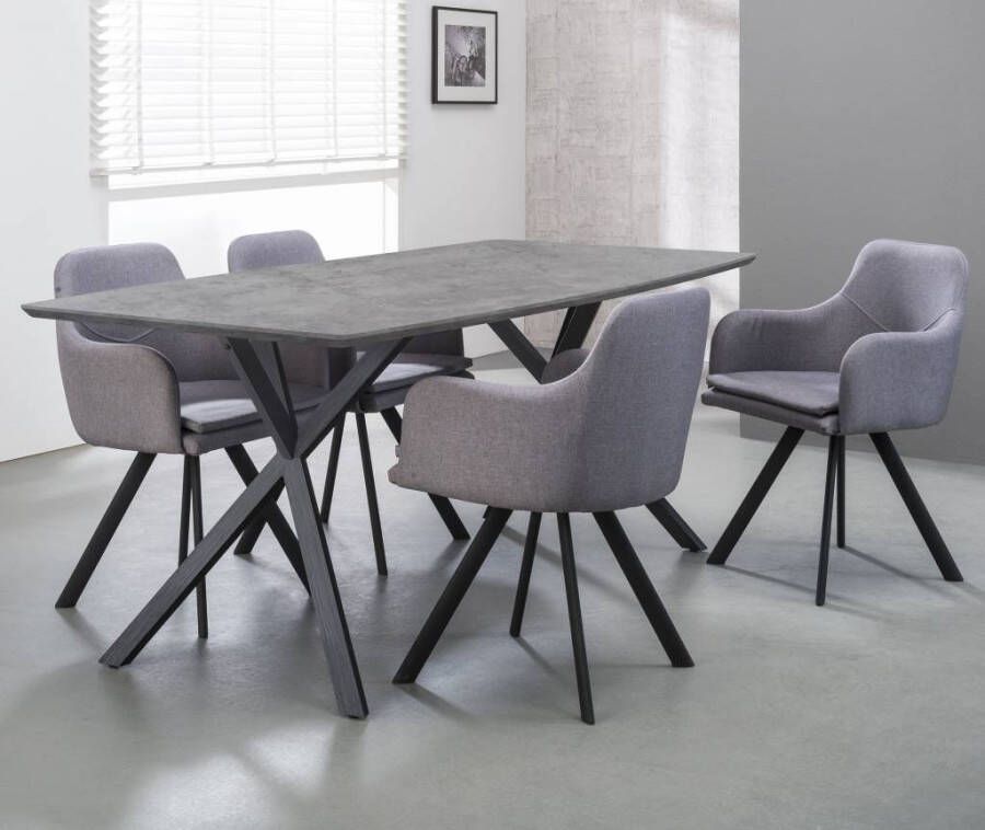 BelaLuz Eetkamertafel Jools 160cm betonlook