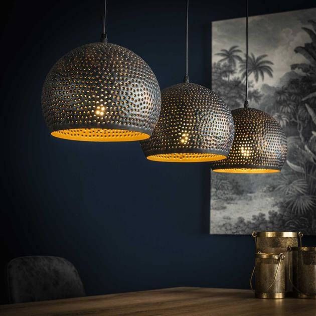BelaLuz Hanglamp Cambal 3-lichtsØ25cm zwart bruin
