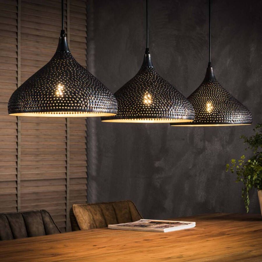 BelaLuz Hanglamp Cambal 3-lichtsØ32cm zwart bruin