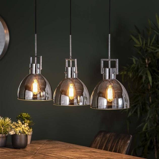 BelaLuz Hanglamp Chromy 3-lichts Oud zilver