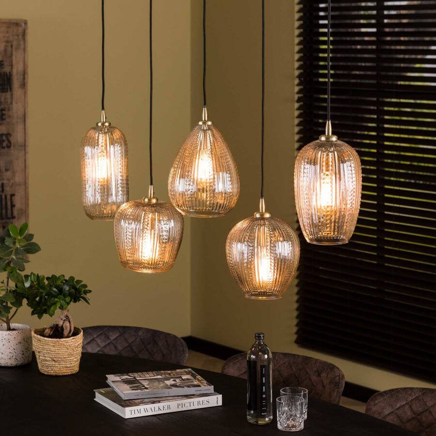 BelaLuz Hanglamp Clasi 5 lichts diamant glas