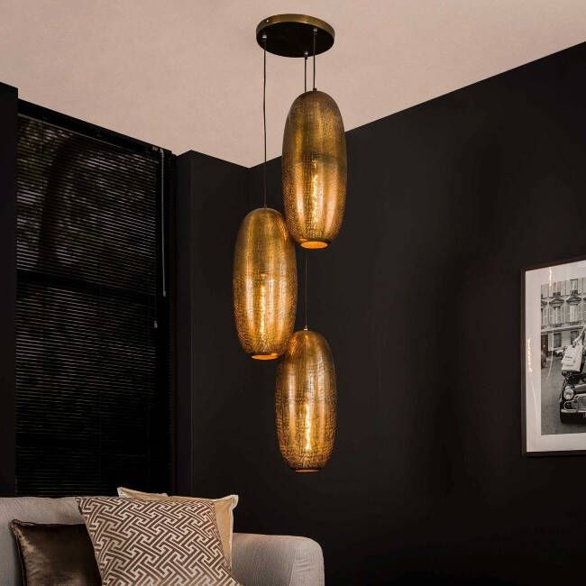 BelaLuz Hanglamp Cone 3-lichts brons antiek