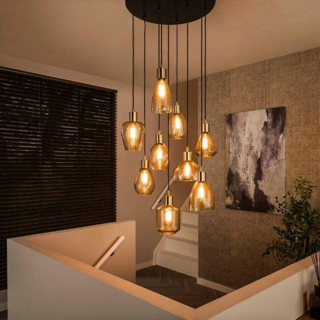 BelaLuz Hanglamp Crown 9-lichts getrapt