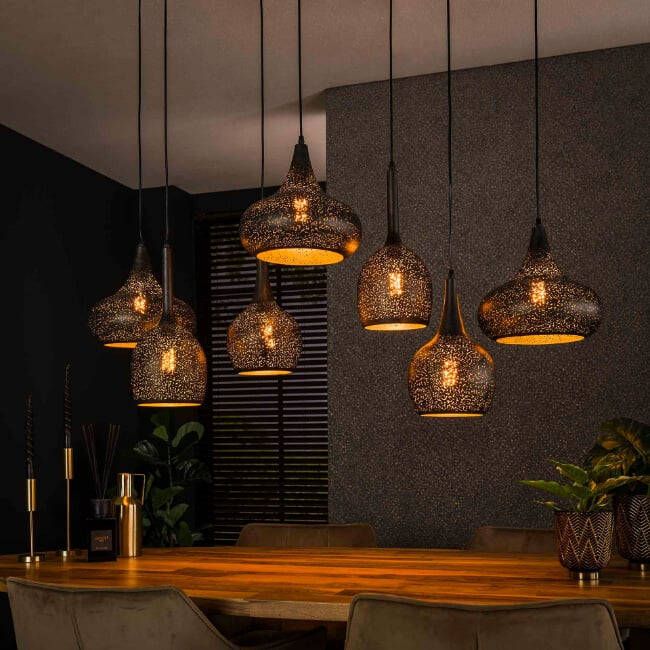 BelaLuz Hanglamp Dopo 7-lichts charcoal