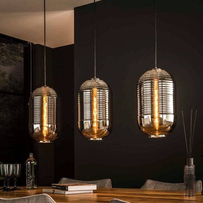 BelaLuz Hanglamp Droid 3-lichts chrome glas