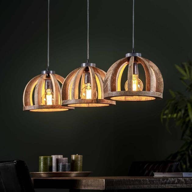 BelaLuz Hanglamp Fay 3-lichts Bruin