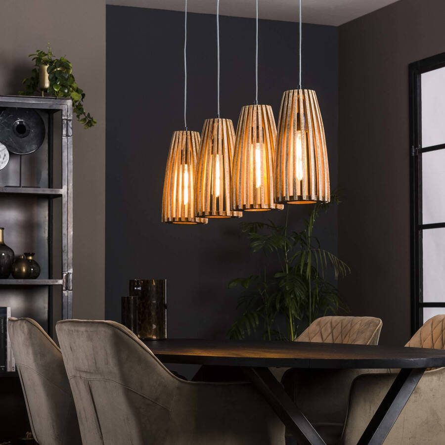 BelaLuz Hanglamp Garnet 4-lichts mango hout