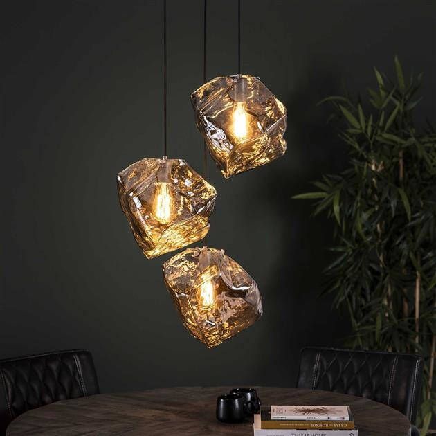 BelaLuz Hanglamp Ice Cube 3-lichts Chrome