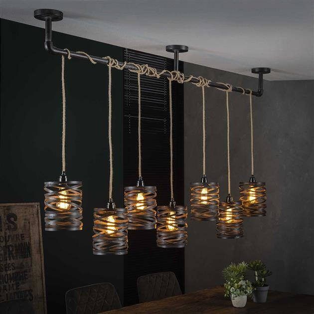 BelaLuz Hanglamp Lawu 7-lichts Bruin
