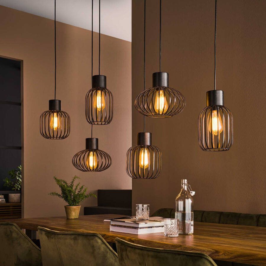 BelaLuz Hanglamp Madley 6-lichts charcoal