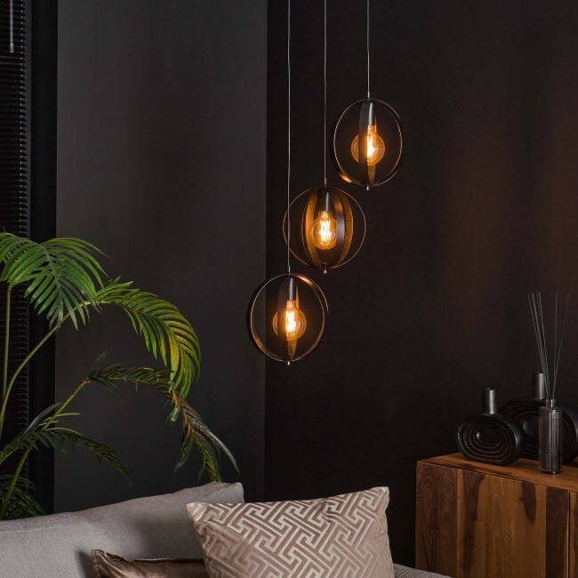 BelaLuz Hanglamp Ozon Small 3-lichts getrapt charcoal