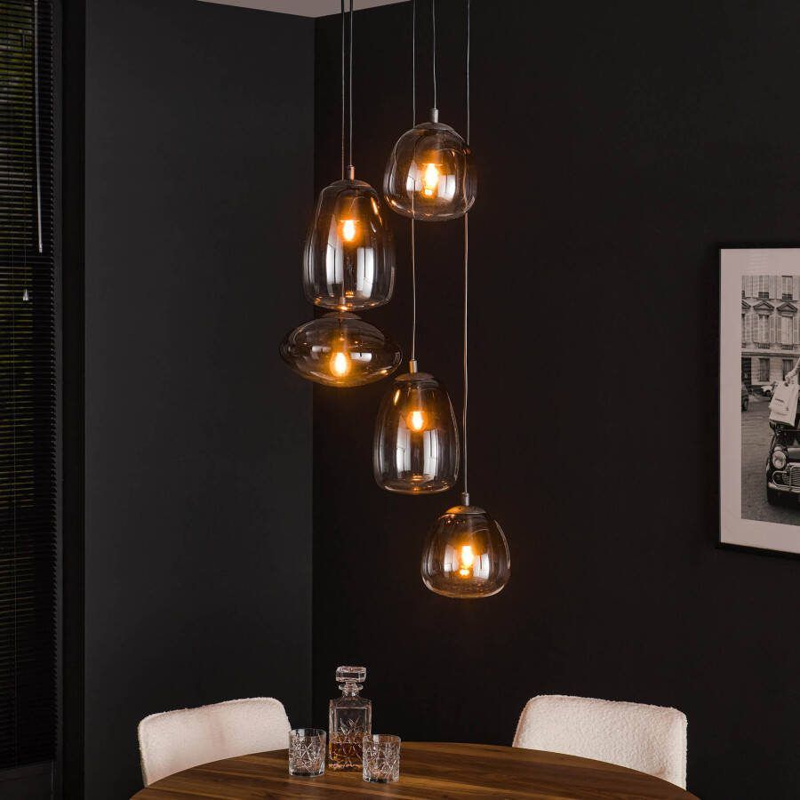 BelaLuz Hanglamp Prismo 5-lichts getrapt