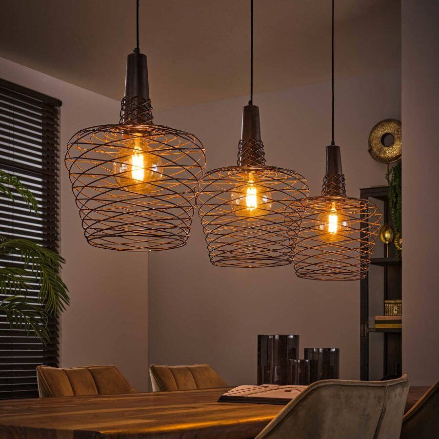 BelaLuz Hanglamp Taylor 3-lichts antiek koper