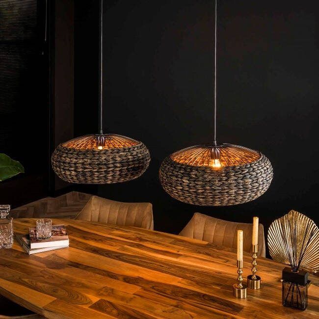 BelaLuz Hanglamp Trenzando 2-lichts disc zwart nikkel