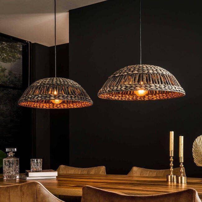 BelaLuz Hanglamp Trenzando 2-lichts dome zwart nikkel