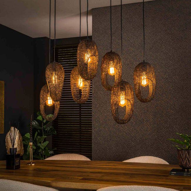 BelaLuz Hanglamp Write 7-lichts charcoal