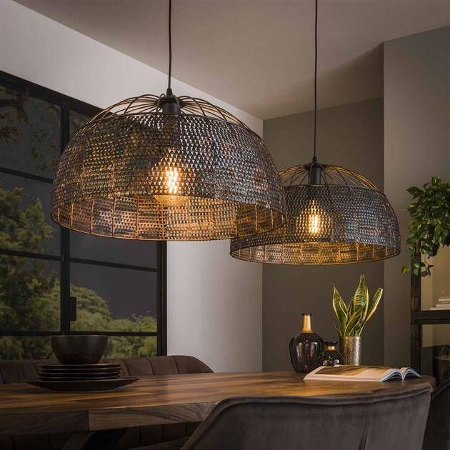 BelaLuz Hanglamp Zelda 2-lichtsØ60cm zwart bruin