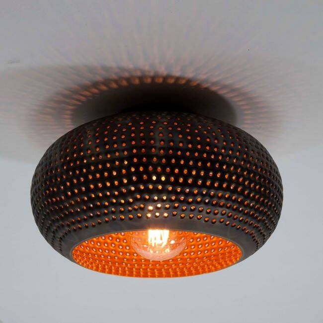 BelaLuz Plafondlamp Cambal 1-lichts zwart bruin