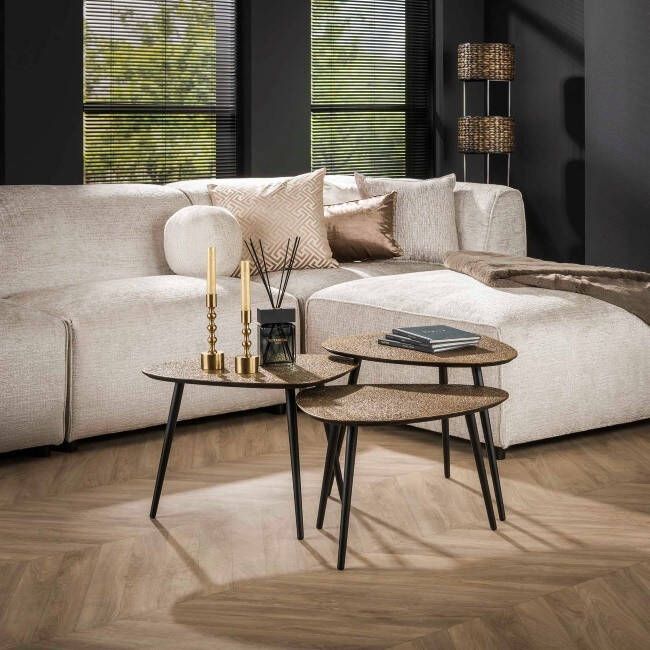 BelaLuz Salontafel Cleo 3-set driehoekig brons