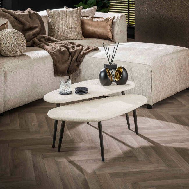 BelaLuz Salontafel Edas 2-set marmer composiet