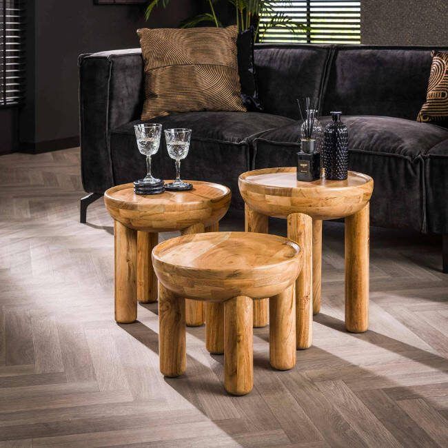 BelaLuz Salontafel Olmo 3-set