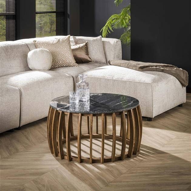 BelaLuz Salontafel ScuroØ80 cm marmer