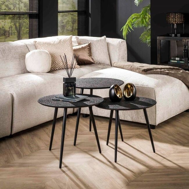 BelaLuz Salontafel Vela 3-set zwart