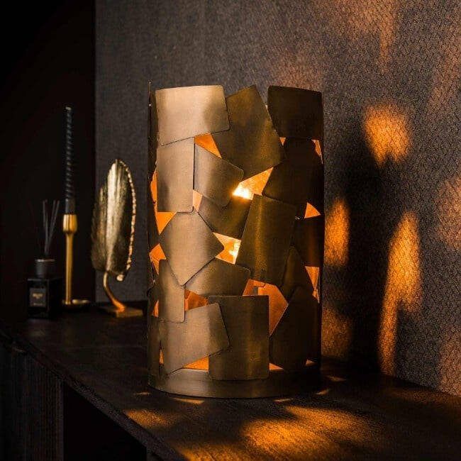 BelaLuz Tafellamp Branson 1-lichts brons antiek