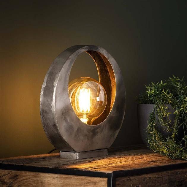 BelaLuz Tafellamp Full Moon Oud zilver