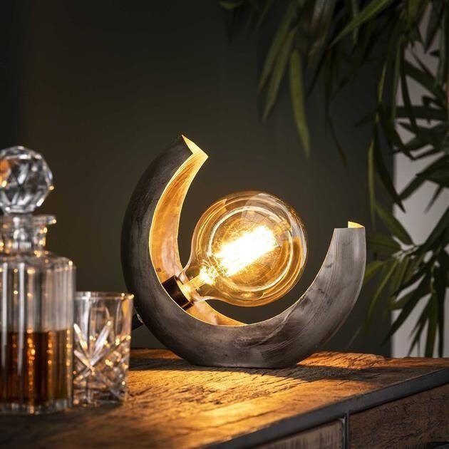 BelaLuz Tafellamp Half Moon Oud zilver