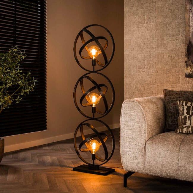 BelaLuz Vloerlamp Artic 3-lichts Charcoal