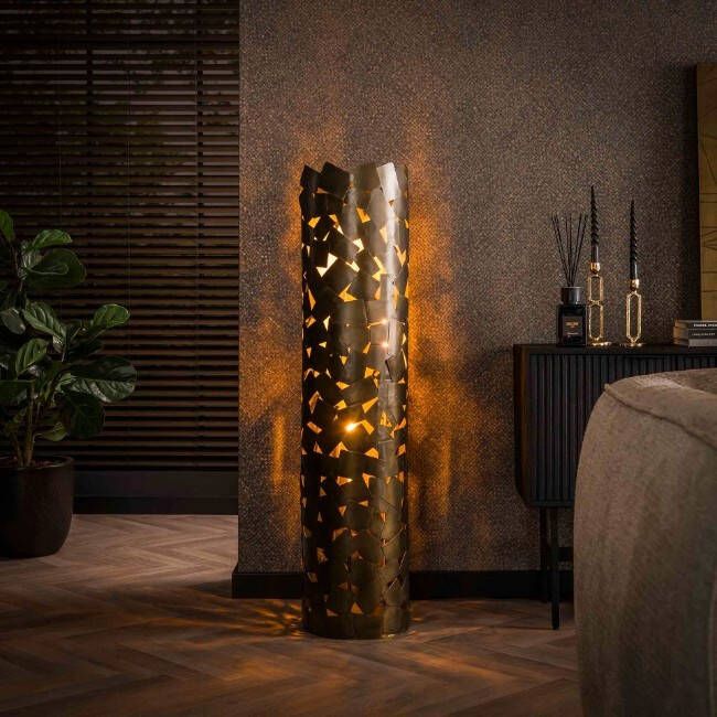 BelaLuz Vloerlamp Branson 3-lichts brons antiek
