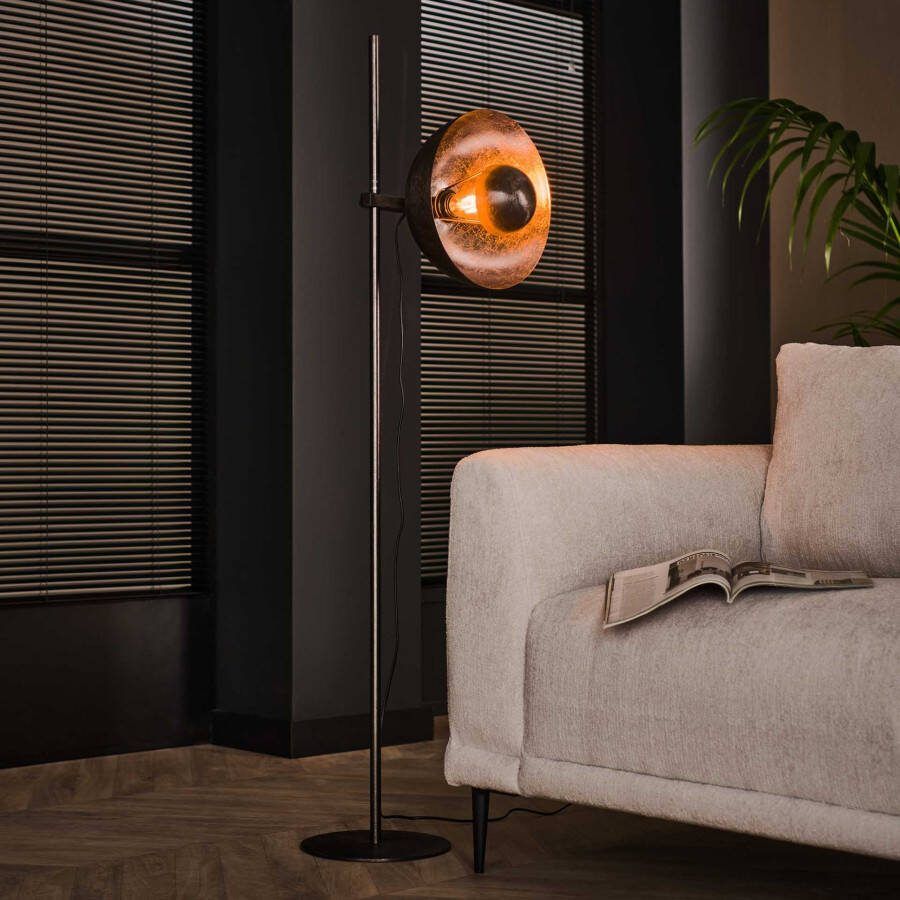 BelaLuz Vloerlamp Catch 1-lichts zwart nikkel