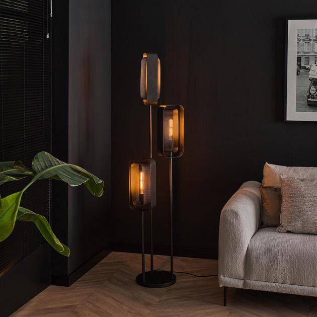 BelaLuz Vloerlamp Echo 3-lichts charcoal