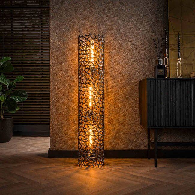 BelaLuz Vloerlamp Morte zwart nikkel 120 cm