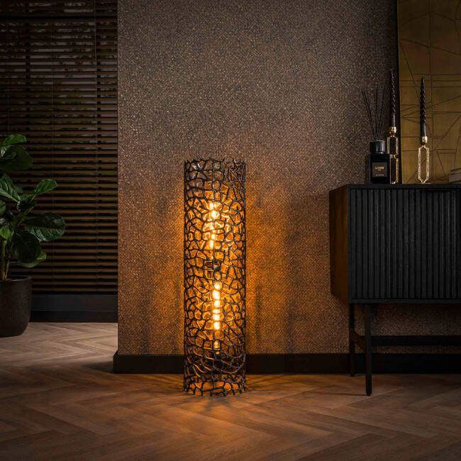 BelaLuz Vloerlamp Morte zwart nikkel 90 cm