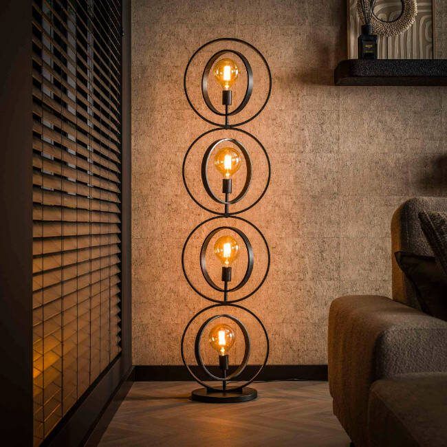BelaLuz Vloerlamp Ozon 4-lichts charcoal
