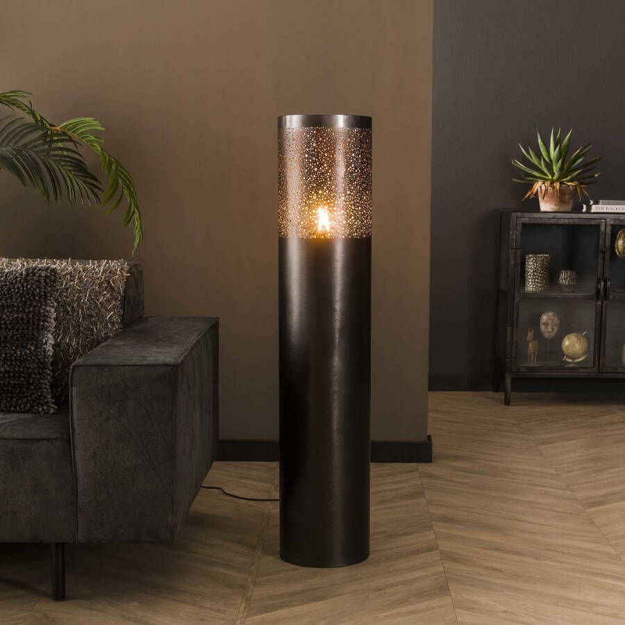 BelaLuz Vloerlamp Pisa zwart nikkel 120 cm
