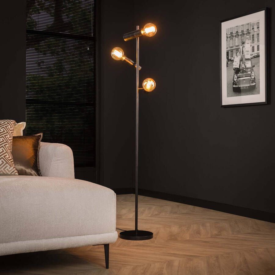 BelaLuz Vloerlamp Rack 3-lichts charcoal