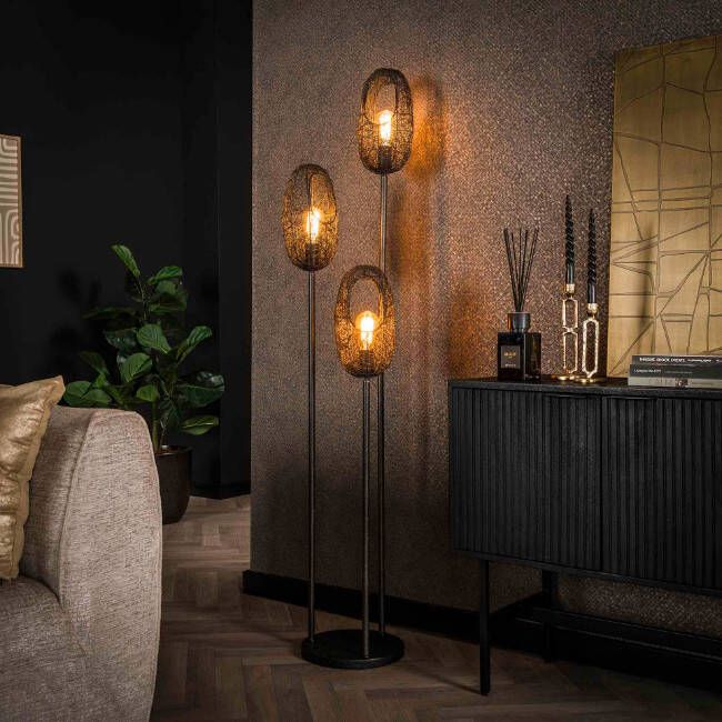 BelaLuz Vloerlamp Write 3-lichts charcoal