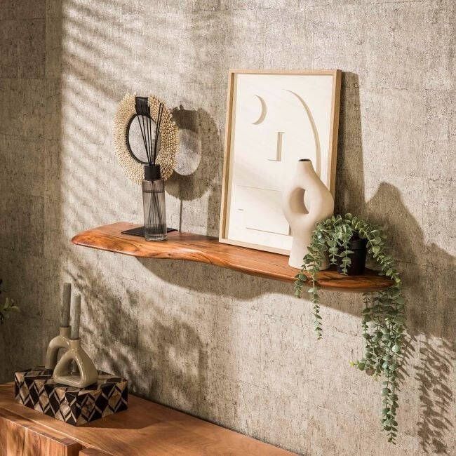 BelaLuz Wandplank Veda 120 cm Massief acacia naturel